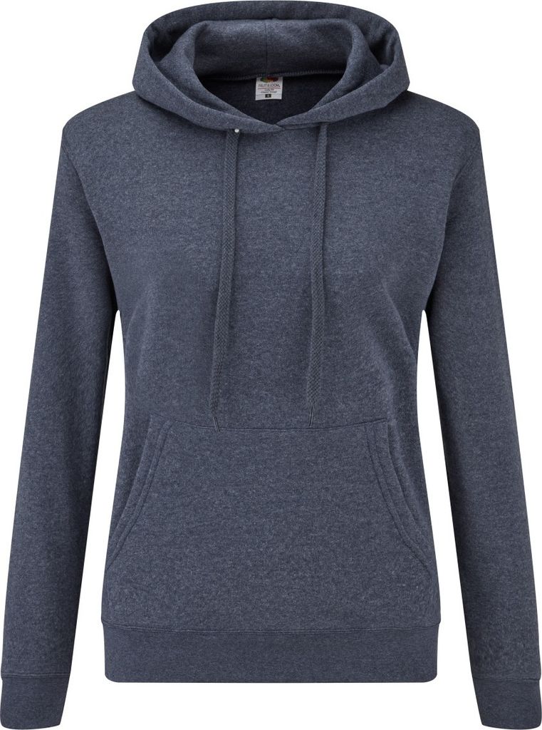 Fruit Of The Loom Lady Fit Pullover mit Kapuze BC363 (2XL) (Marineblau meliert)