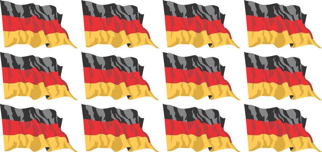 Mini Aufkleber Set - Pack wehend - 50x31mm - selbstklebender Sticker - Fahne - Germany - Deutschland - Flagge / Banner / Standarte fürs Auto, Bür...
