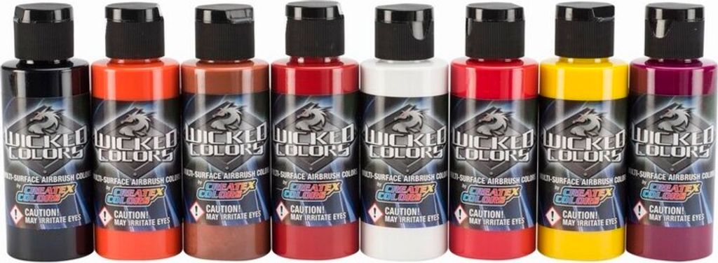Createx Airbrushfarben Wicked W113 Kent Lind Set warm 116113 Airbrush Farben