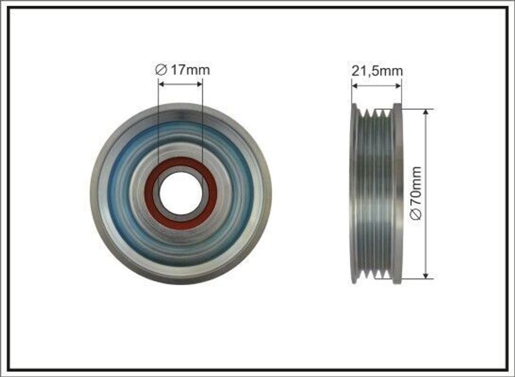 CAFFARO 500483 Spannrolle Keilrippenriemen 70mm für HONDA CIVIC VIII Stufenheck (FD, FA)