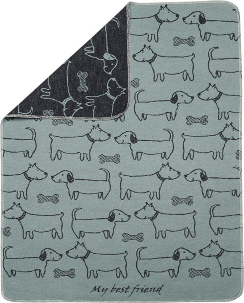 David Fussenegger Hundedecke 'best friend allover' 70 x 90 cm Hellgrün
