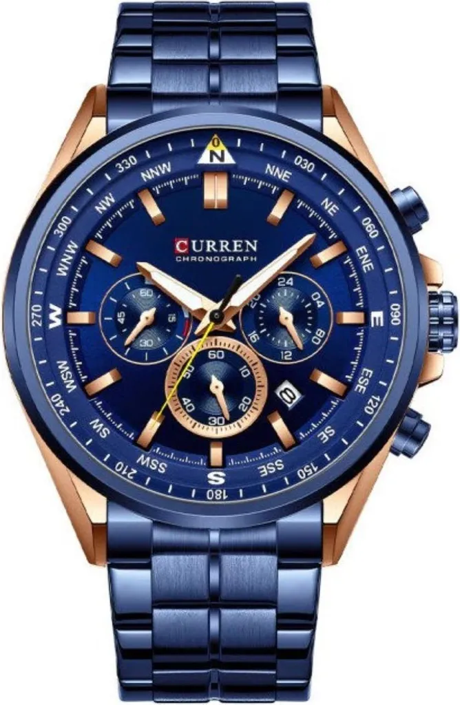 Montre Curren ty170460 Homme avec Bracelet en Acier Inoxydable Argenté