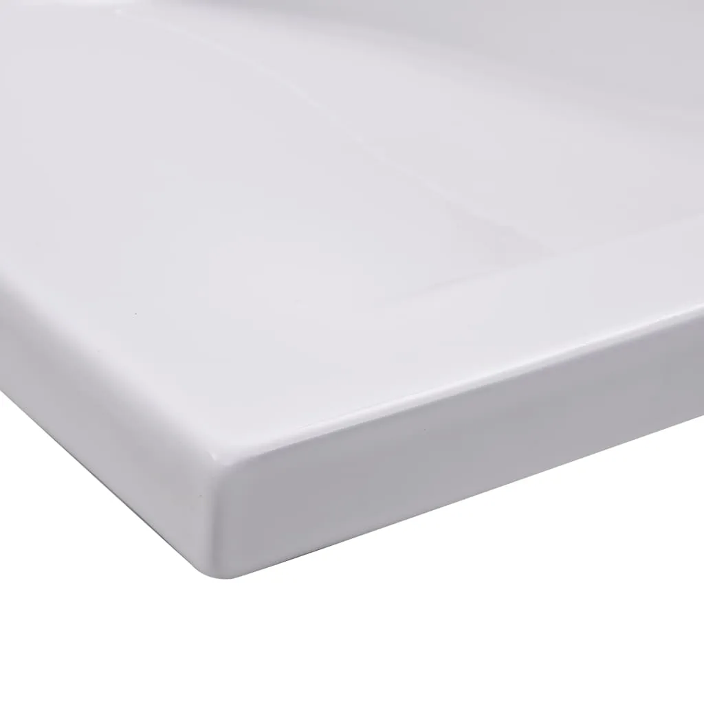 Vasque à encastrer rectangulaire en céramique blanche 101 cm vidaXL