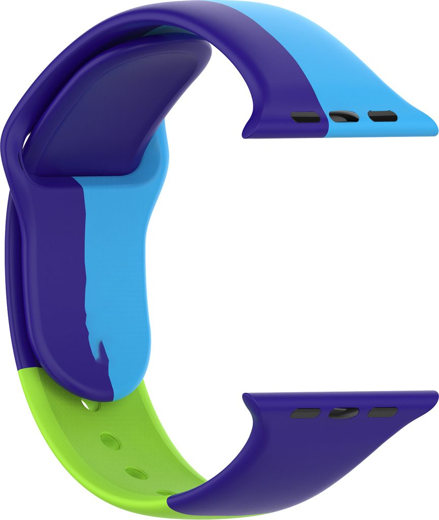 Armbandwächter Drei-Farbton-passende Bergsteigerschnalle-Design Silicon Multi-Color-Uhrengurt für Apple Watch 1/2/3/4/5/6-Lila blaugrün-Größen...