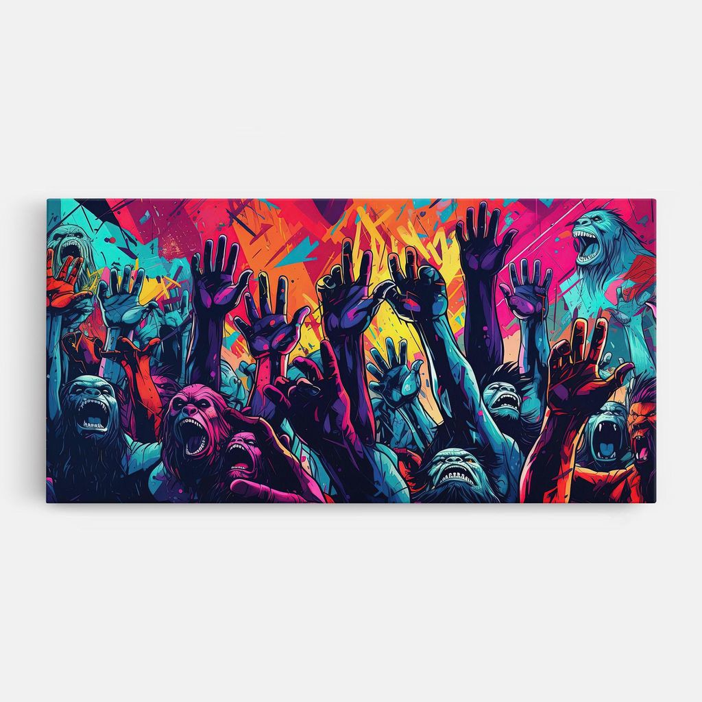ARTHUB Leinwandbild 50x100 cm, Graffiti Animals | Wohnzimmerdekoration, Hängende Bilder, Wanddekoration, Heimdekoration, Moderne, Graffiti