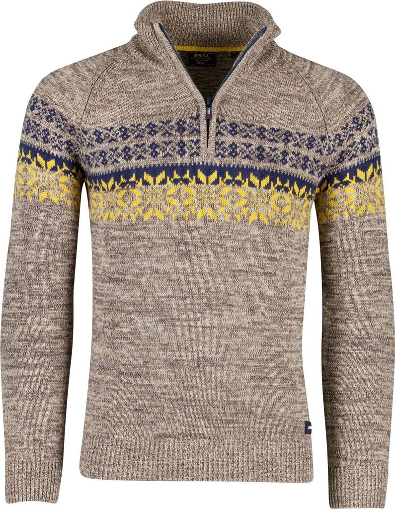 New Zealand-Pullover braun meliert