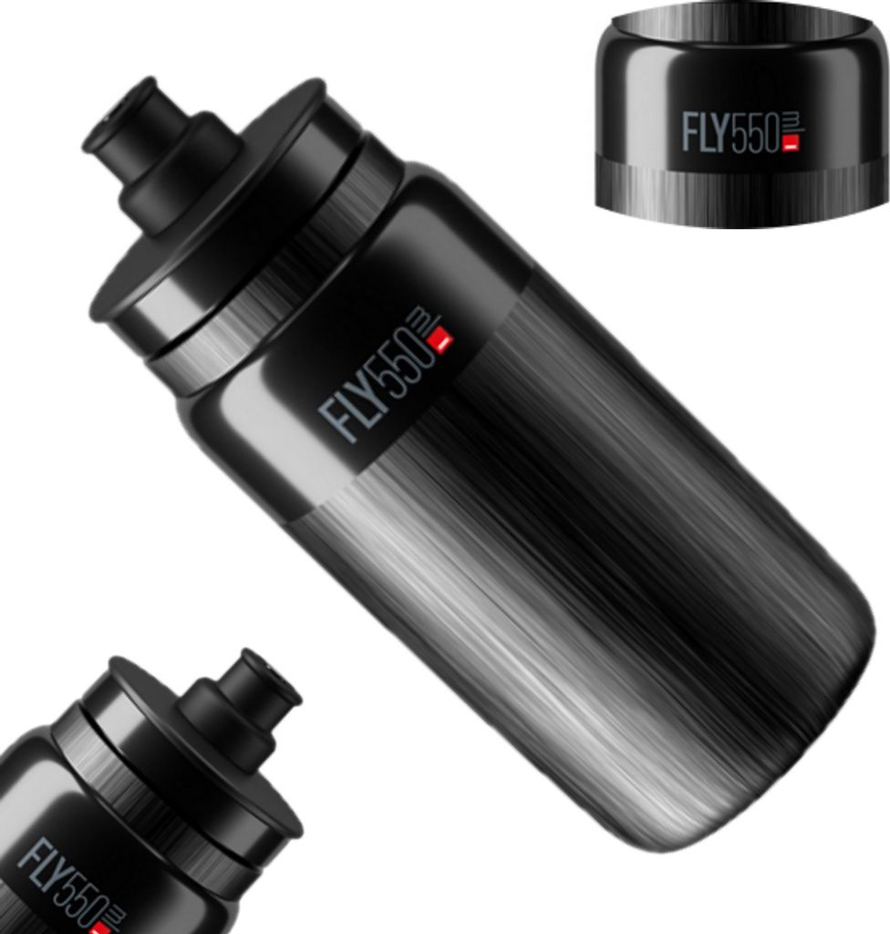 ELITE FLY TEX Wasserflasche Schwarz Grau Logo 550ml SUPER Produktbild 