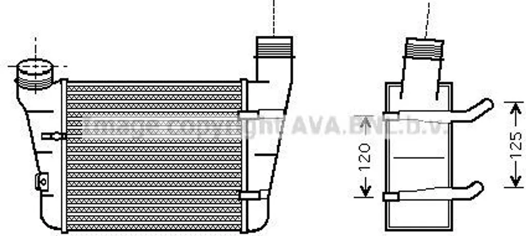 Réparer fuite turbo Audi A4 A6 : Intercooler PRASCO AIA4221 8E0145805F