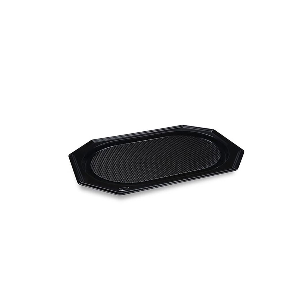10 Catering-Platte rPET oval schwarz 54 x 36 cm – Elegant & Ideal für Events