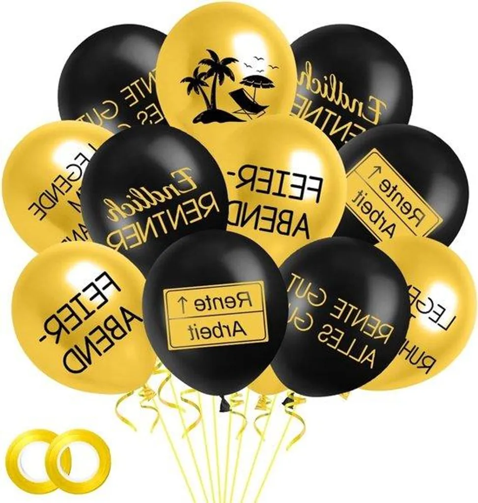 Allecto Kit de Fête Retraite - 36 Ballons Décoratifs Or et Argent Luxe