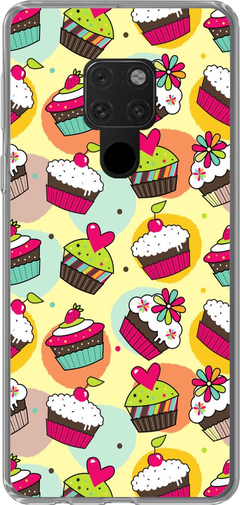 MuchoWow Handyhülle Schutzhülle Hülle für Telefoonhoesje Huawei P40 Lite Mädchen - Cupcake - Schnittmuster - Mädchen - Kinder - Baby Siliko...