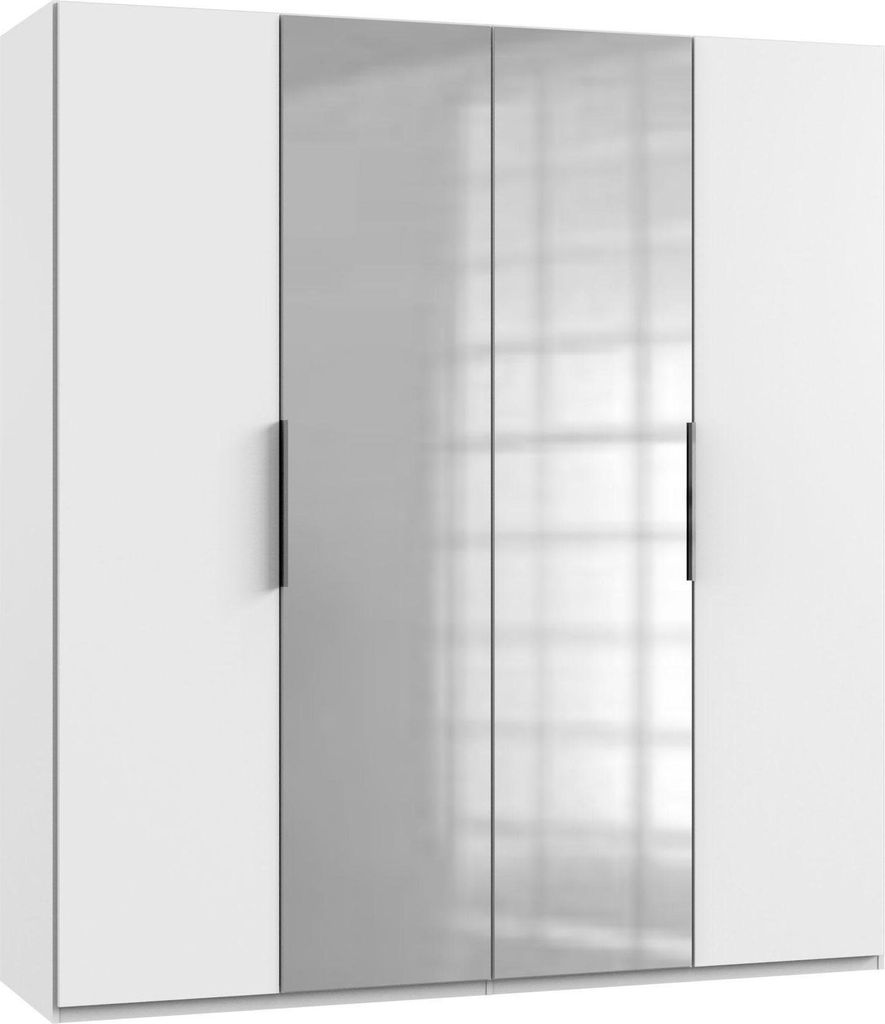 Kleiderschrank Level Schlafzimmerschrank 4-türig mit Spiegel Ausführung wählbarWeiß