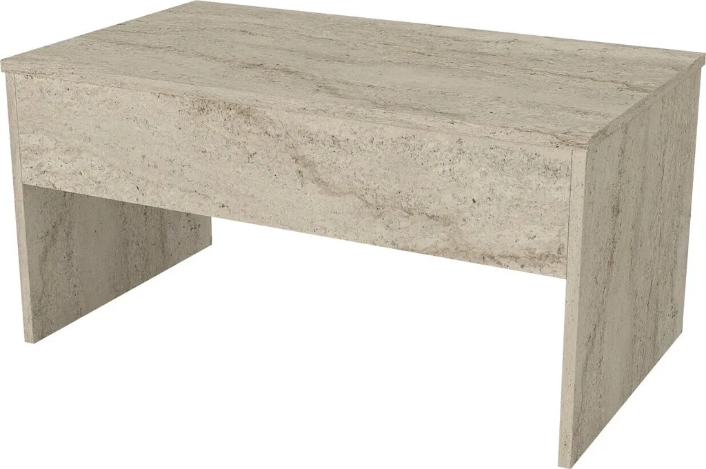 Table Basse Akilli Effet Pierre Travertin Anti-Tache et Facile d'Accès