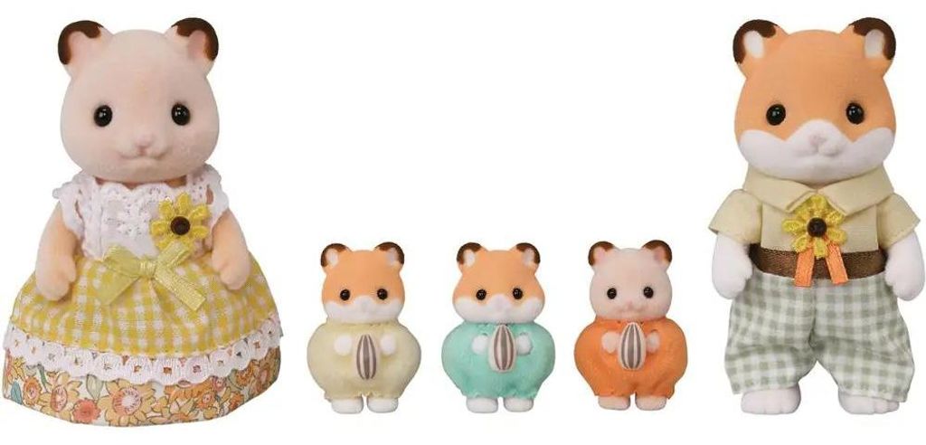Famille de hamsters Sylvanian Families avec poussette et Image du produit 