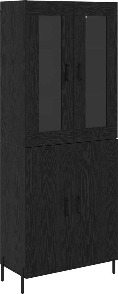 Highboard Schwarz Eichen-Optik 69,5 x 34 x 180 cm Holzwerkstoff