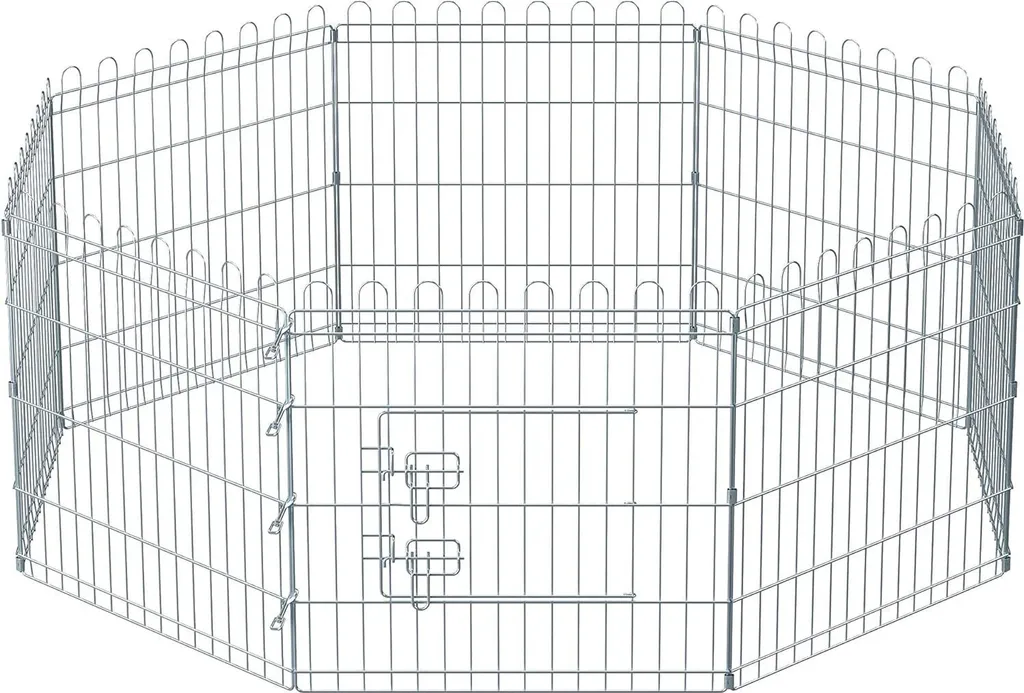 Enclos Chien et Lapin Anti-Évasion Pliable pour Sécuriser vos Animaux Argent
