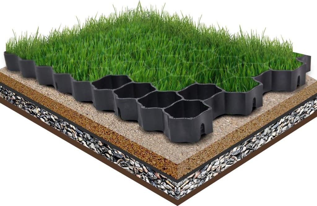 Design Rasenwaben 16 Stk. Schwarz 60x40x3 cm Kunststoff, Gartenspielgeräte-Zubehör 2024 Neu