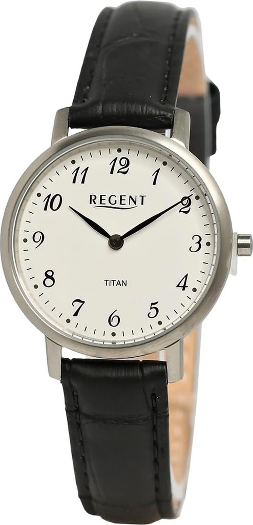 Regent Leder Damen Uhr Armbanduhr Quarz schwarz Lederarmband D2UR2094051