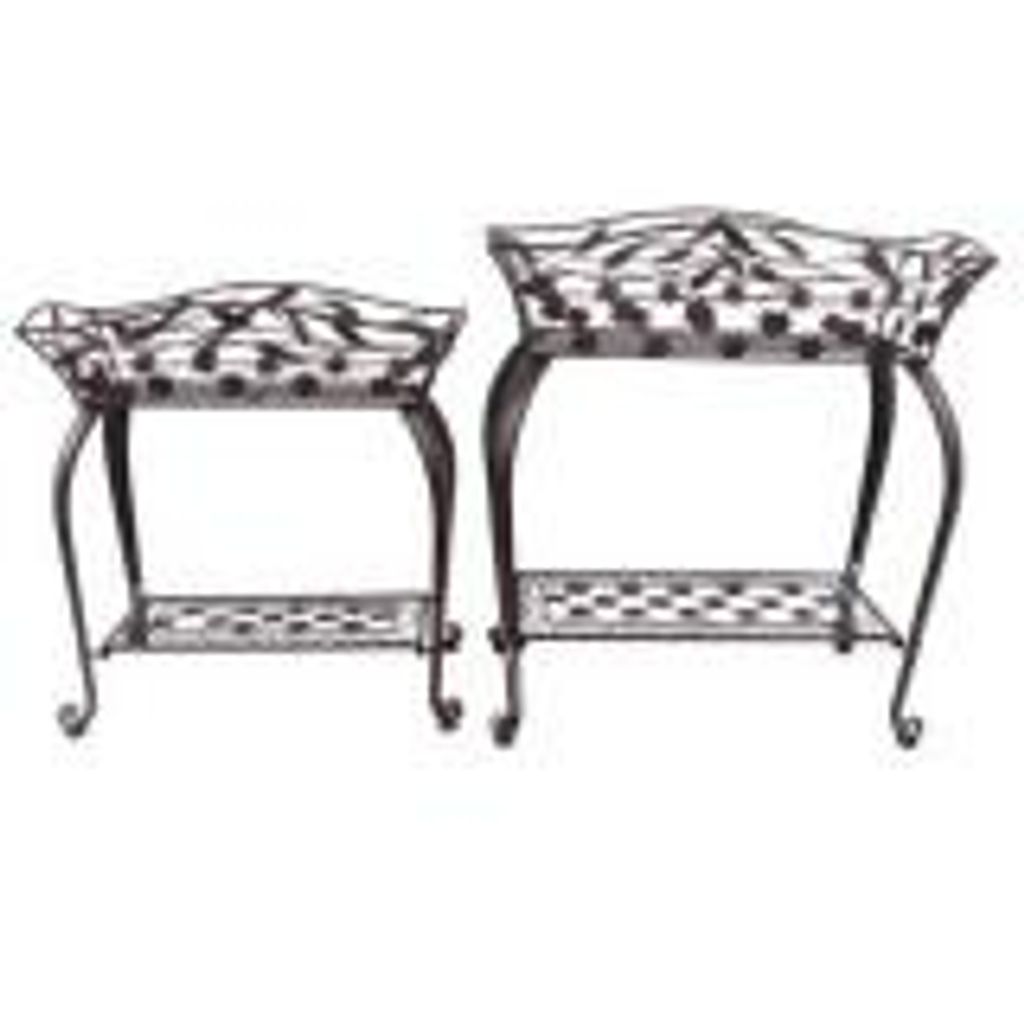 Pflanzenständer Set Blumenregal Pflanzenhalter Blumenhalter Deko 2tlg. Braun