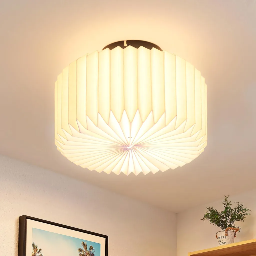 Plafoniera Vintage Bianca ZMH Lampada da Soffitto G9 Design Carta Soggiorno