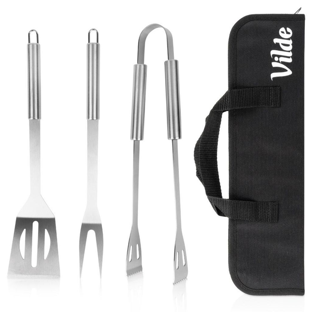 Vilde | Set posate da barbecue in acciaio inox 3 pezzi - Immagine del prodotto 