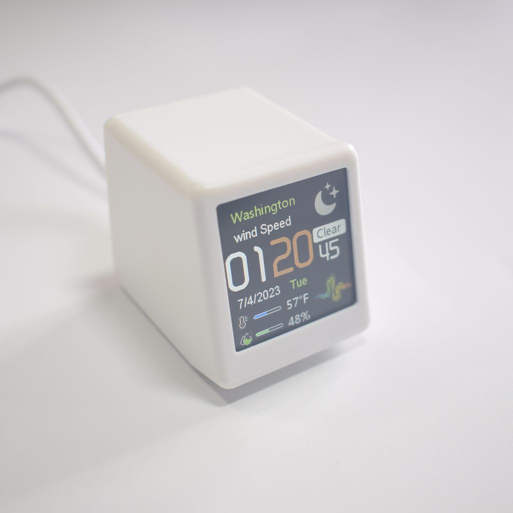 Buntes OLED-Multifunktions-Informationsdisplay, WiFi, Smart-Desktop, DIY, kreative Uhr, Wetterstation, kabelloses Innen- und Aussenthermometer, Hyg...