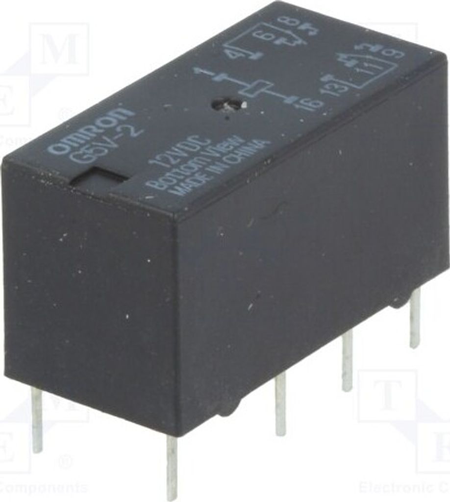 1x Relais: elektromagnetisch 0,5A/125VAC USpule : 12VDC Mini G5V-2 12VDC Elektro
