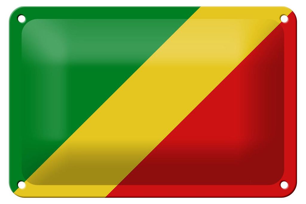 Blechschild Flagge Kongo 18x12cm Flag of the Congo