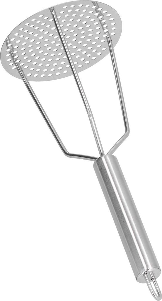 Kartoffelstampfer aus Edelstahl, auch Obst- und Fleischstampfer genannt, mit ergonomischem Griff für die Küche