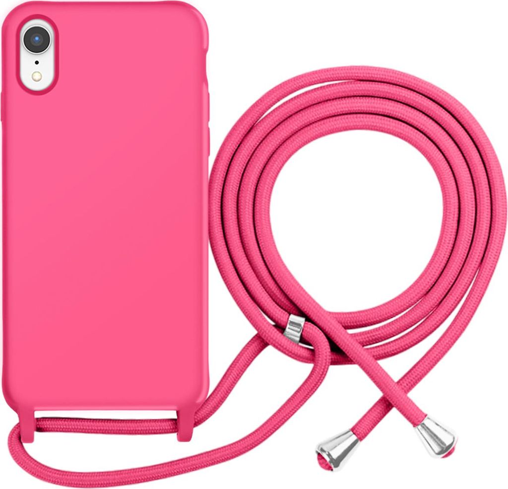 Moxie, Color Lace TPU-Hülle iPhone XR mit Tragekette, Fuchsia