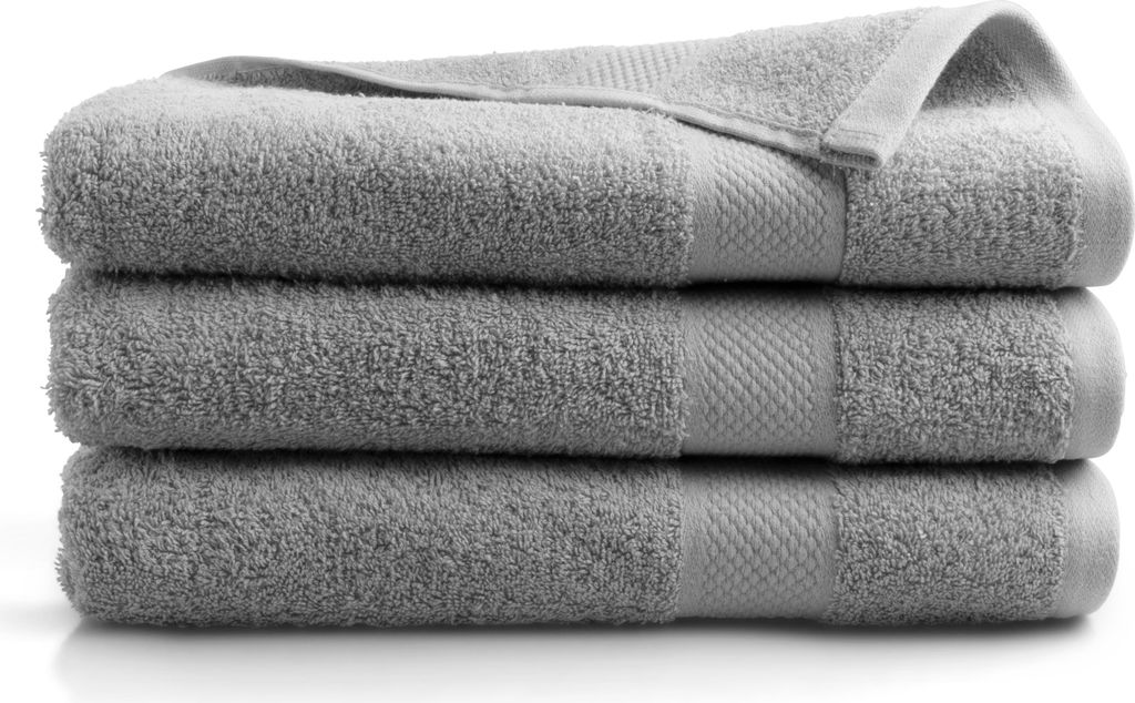 DoubleDry Premium Handtücher Set - 3 Stück 70 X 140 cm Baumwolle - 500 g/m² - Weich & Saugstark - Badetuch badehandtücher Große Handtuch (Hell...
