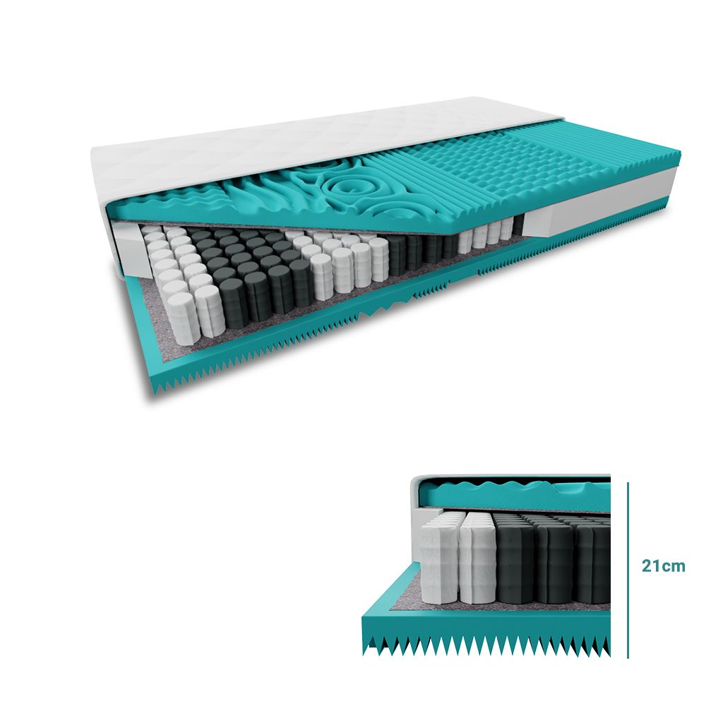 Taschenmatratze MASS COMFORT 21cm 120 x 200 cm Matratzenschutz: OHNE Matratzenschutz