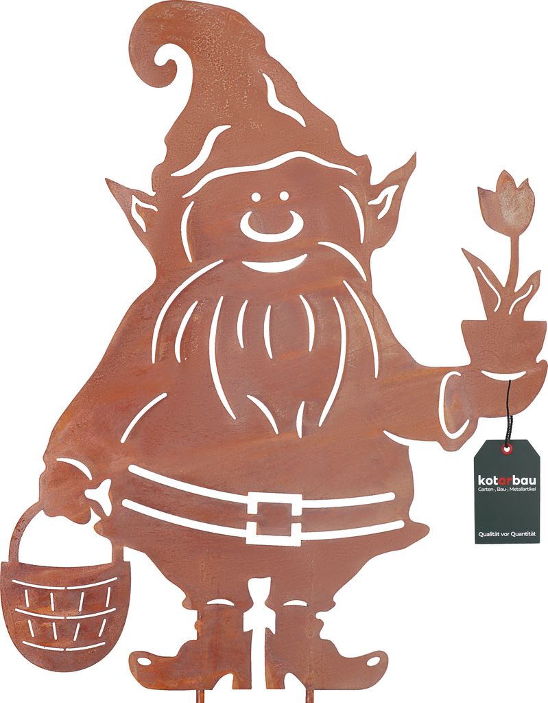 KOTARBAU Gartendekoration Rostfiguren 65 cm Zwerg Weihnachtsdeko Garten Ecorost Gartenstecker Weihnachten Gartenfiguren & Gartenstatuen Roststeck...