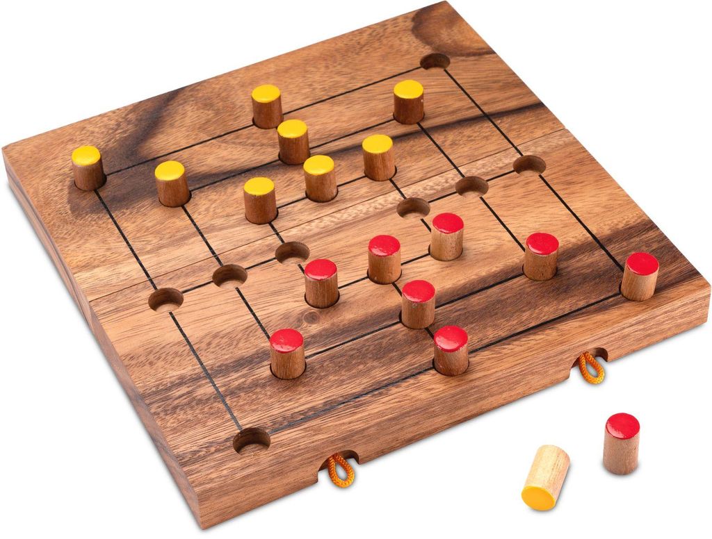 Mühle Gr. XL mit klappbarem Spielbrett für 2 Spieler - Produktbild 