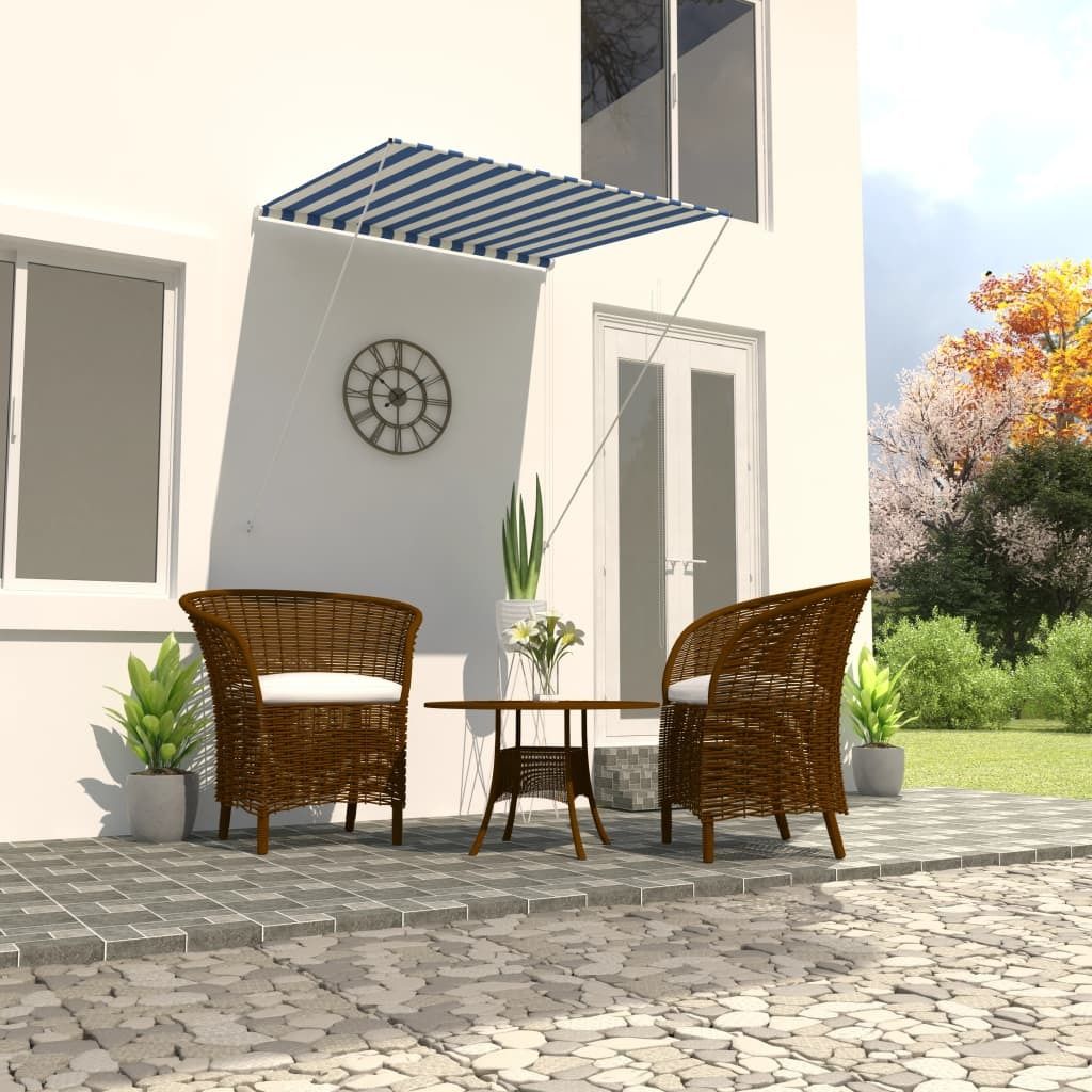 Maison Exclusive - Einziehbare Markise 100×150 cm Blau und Weiß