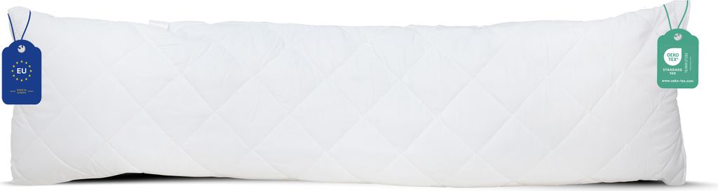 Kopfkissen 40x145 Steppkissen füllkissen Bettkissen Mikrofaser Kissen für Allergiker Schlafkissen Pillow (Weiß, 40 x 145 cm)