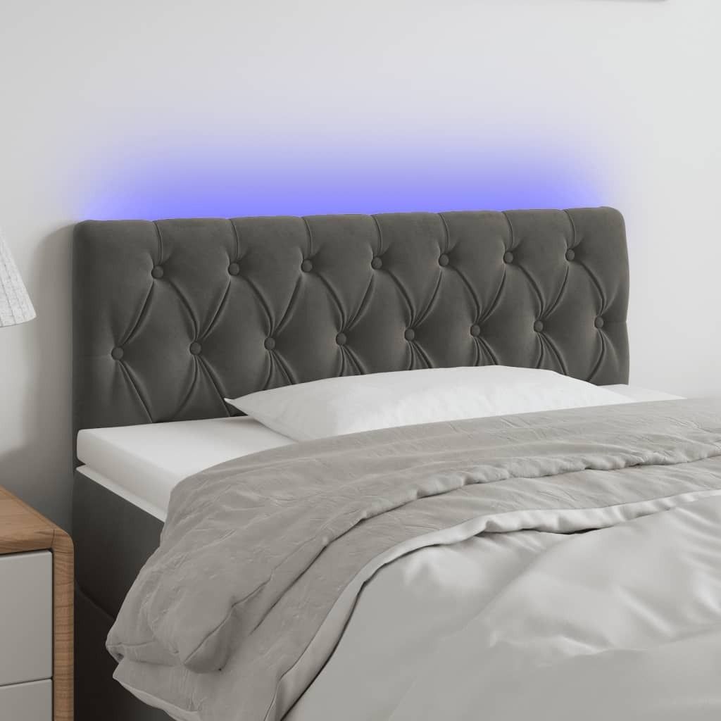LED Kopfteil Dunkelgrau 90x7x78/88 cm Samt , Kopfteile Design 2024