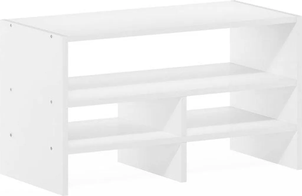 Rangement de bureau en bois blanc 42cm - Organisateur compact modulable