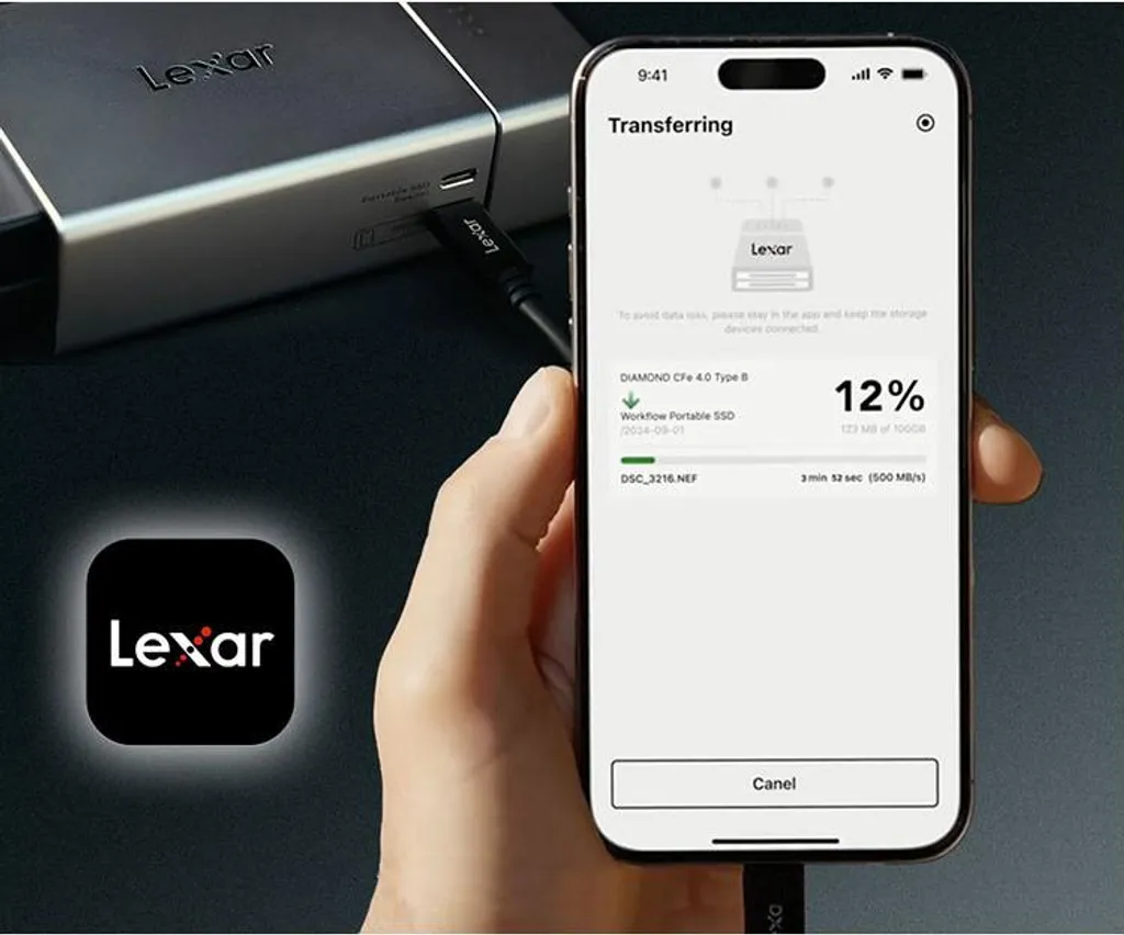 Station Lexar Workflow Go boîtier portable 2 modules avec port USB-C