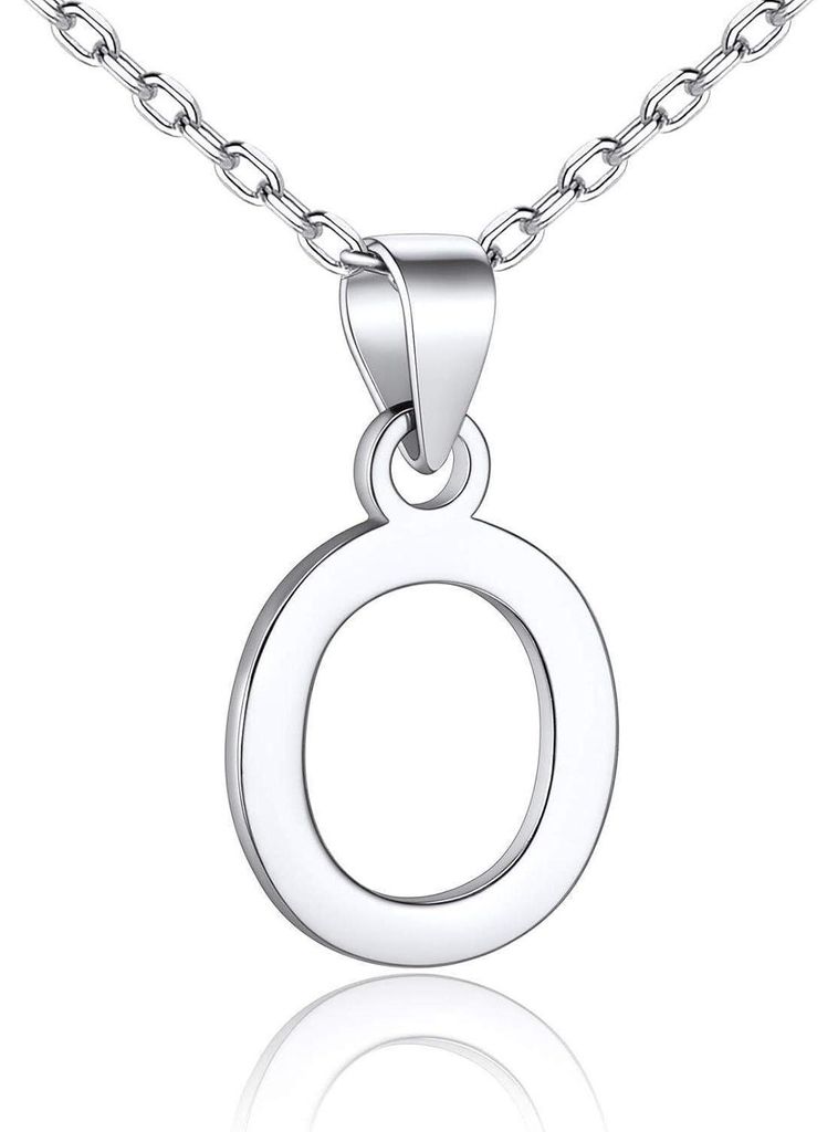 Halsketting van zilver (925) met een initialenhanger in de Productafbeelding 
