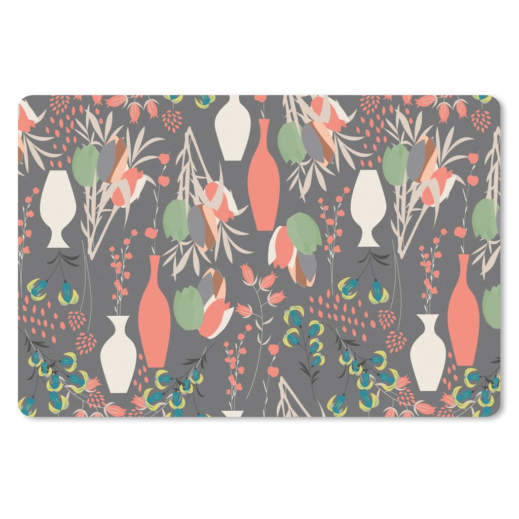 MuchoWow Schreibtischunterlage Blumenstrauß - Blumen - Muster 60x40 cm - XXL Mauspad - Großes Mauspad