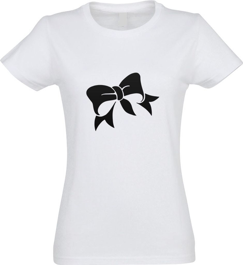Kiwistar - T-Shirt tailliert - Damen - Weiss - Schleife - Knoten - Mädchen - Girl - mit Motiv Bedruckt - Funshirt Design - Sport - Freizeit - Dame...