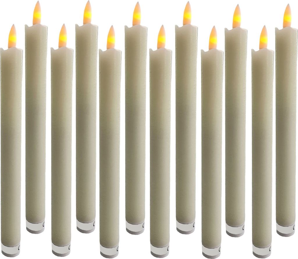 LED Stabkerzen 25 cm - 12 Stück (6x2er Set) Produktbild 