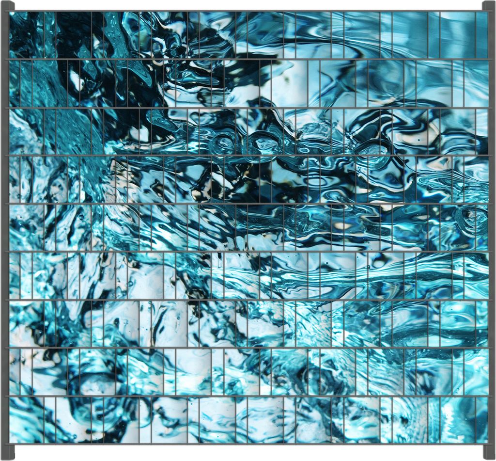 Wallario Zaunsichtschutz mit Motiv Frisches blaues Wasser in Aufruhr für Ein- und Doppelstabmatten Zäune in der Größe 200 x 180 cm