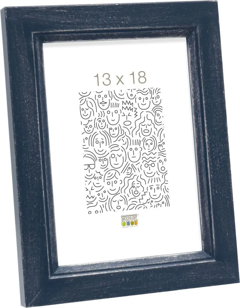 Cornice in Legno S42L Blu 18x24 cm con Vetro Premium | Finitura Artigianale