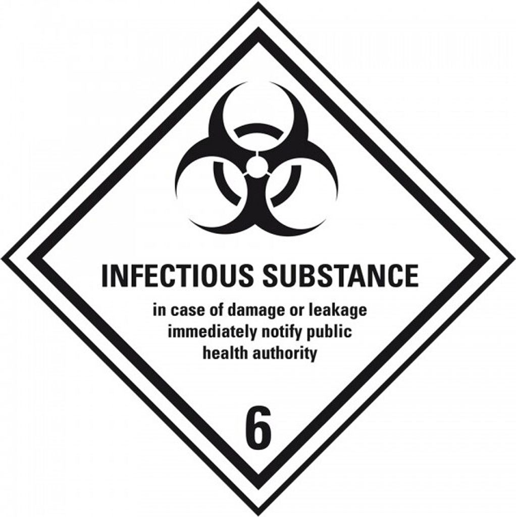 Dreifke Aufkleber I Verpackungskennzeichen Klasse 6.2, Infectious Sub., Foli...