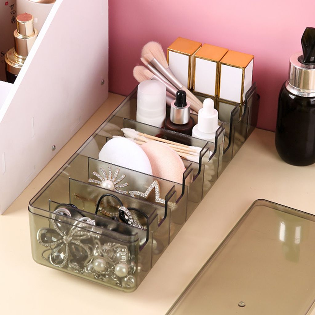 2x Transparente Elektronik-Organizer Boxen Aus Acryl – Mit 8 Fächern & 10 Kabelbindern Für Zuhause & Büro