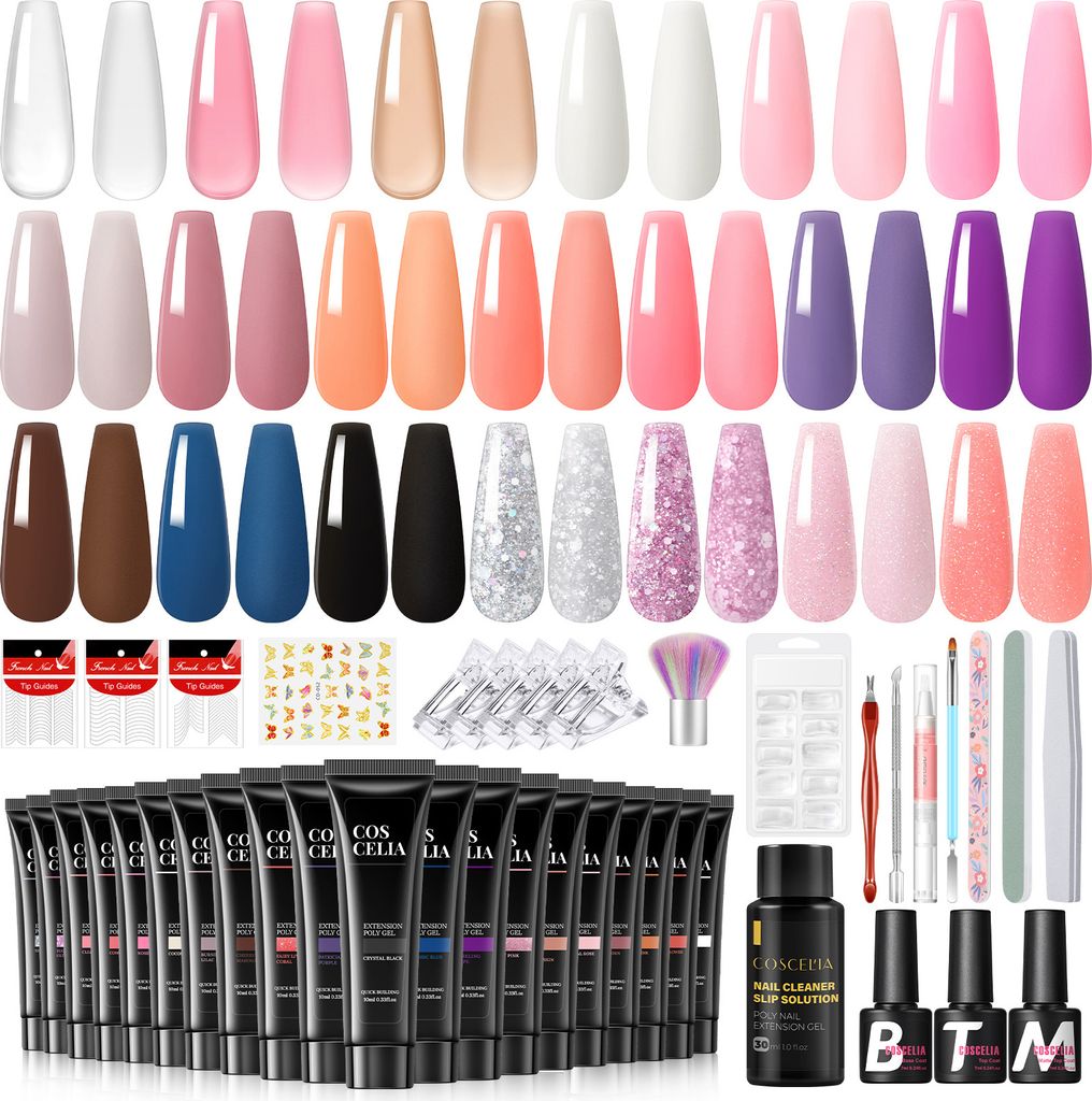 Poly Extension Gel Nagel Kit mit UV LED Lampe Slip Lösung Produktbild