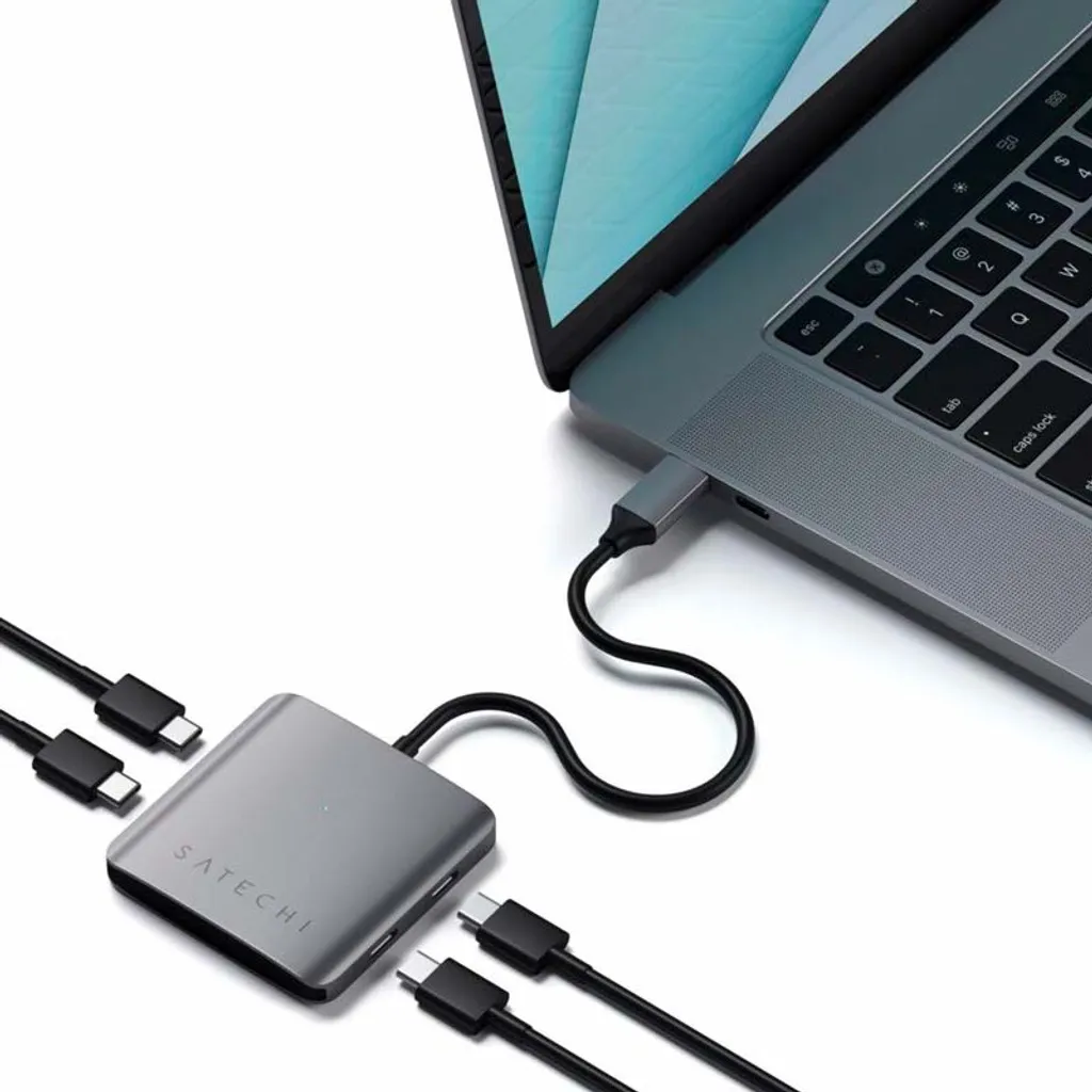Satechi - Hub USB-C a 4 porte - Adattatore Quad USB-C Grigio scuro - 4