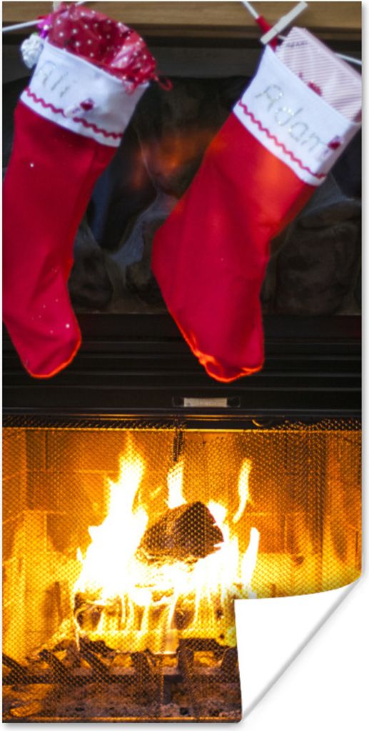 MuchoWow Poster Socken für einen Kamin 75x150 cm - Dekoration für die Wände